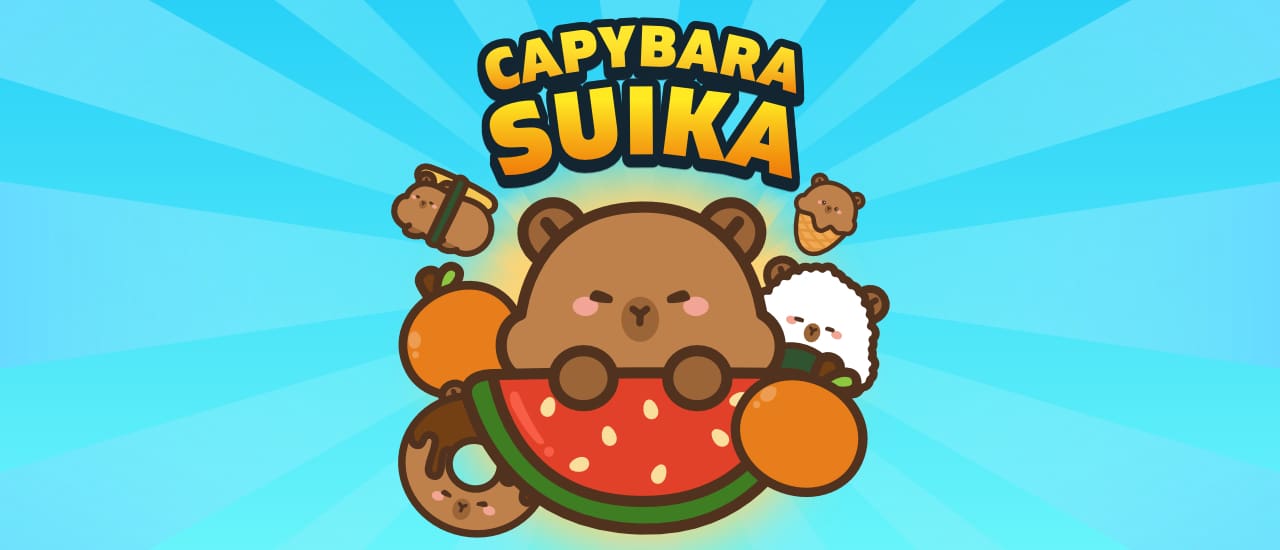Capybara Suika gameplay screenshot showing key features and visual style