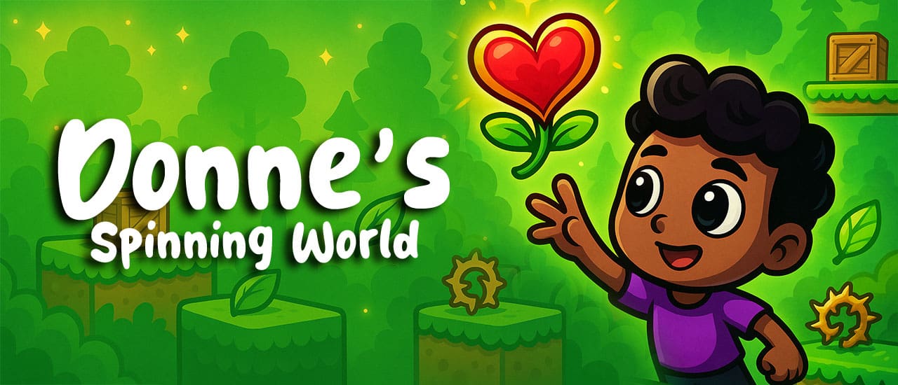 Donne's Spinning World gameplay screenshot showing key features and visual style