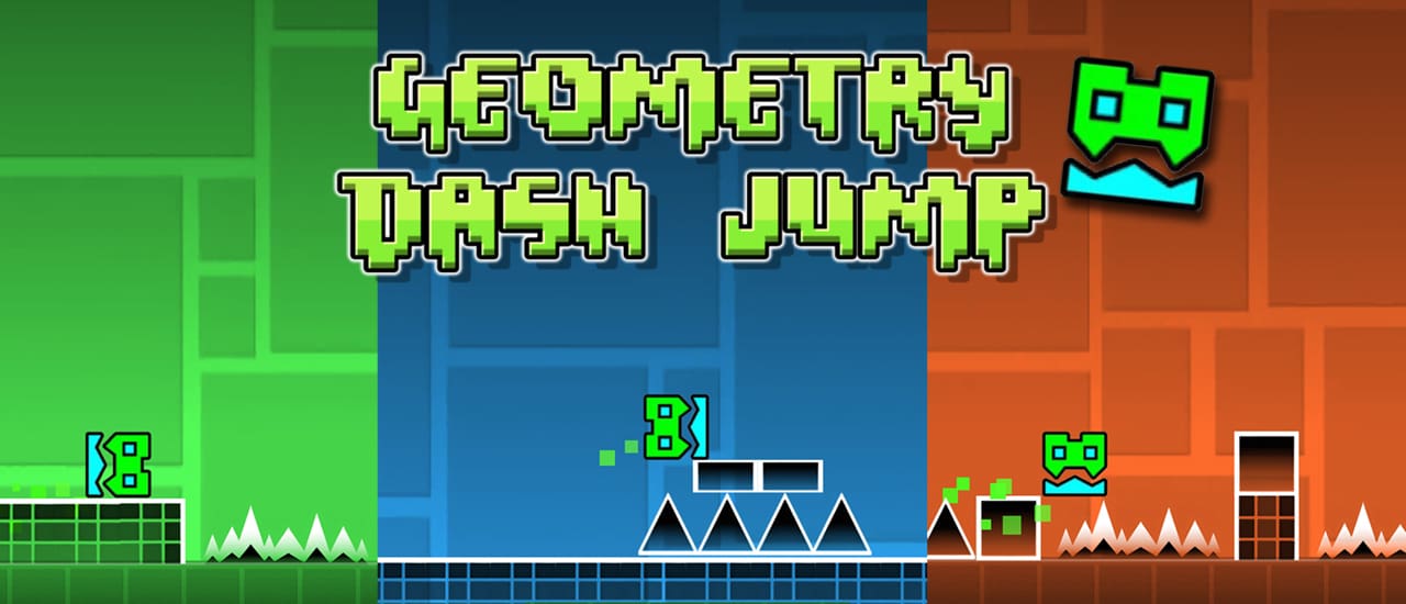 Geometry Dash Jump gameplay screenshot showing key features and visual style