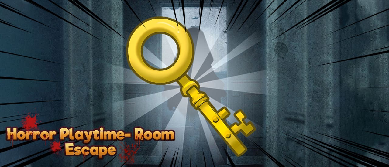 Horror Playtime Room Escape gameplay screenshot showing key features and visual style