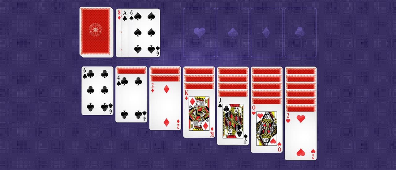 Klondike Solitaire gameplay screenshot showing key features and visual style