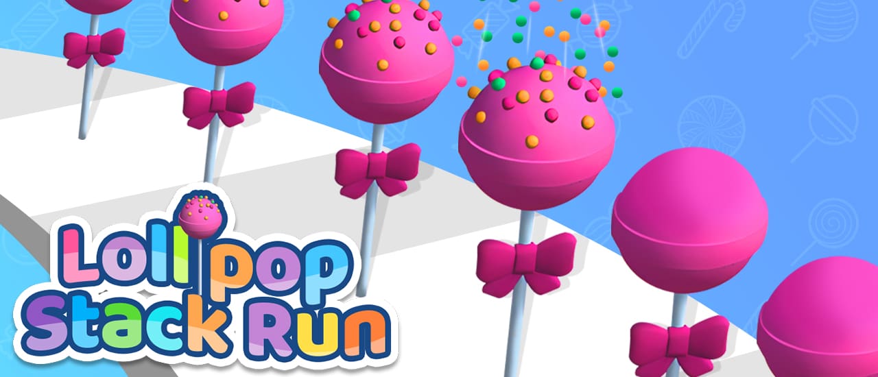 Lollipop Stack Run gameplay screenshot showing key features and visual style