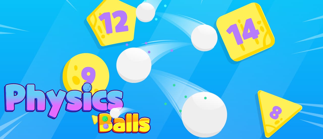 Physics Balls gameplay screenshot showing colorful balls and physics-based puzzles