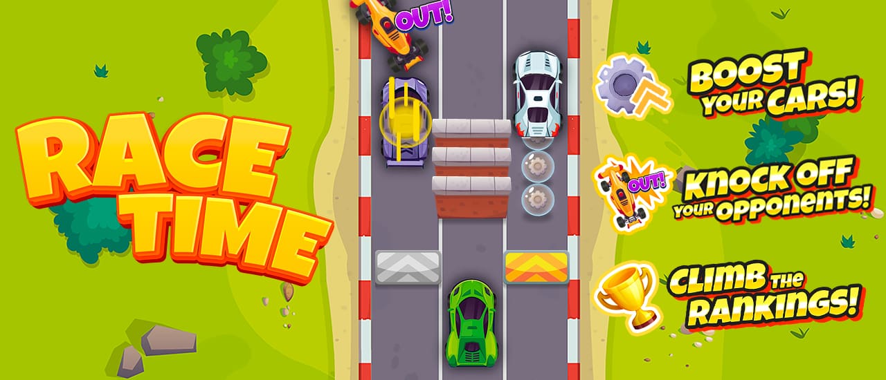 Race Time gameplay screenshot showing key features and visual style